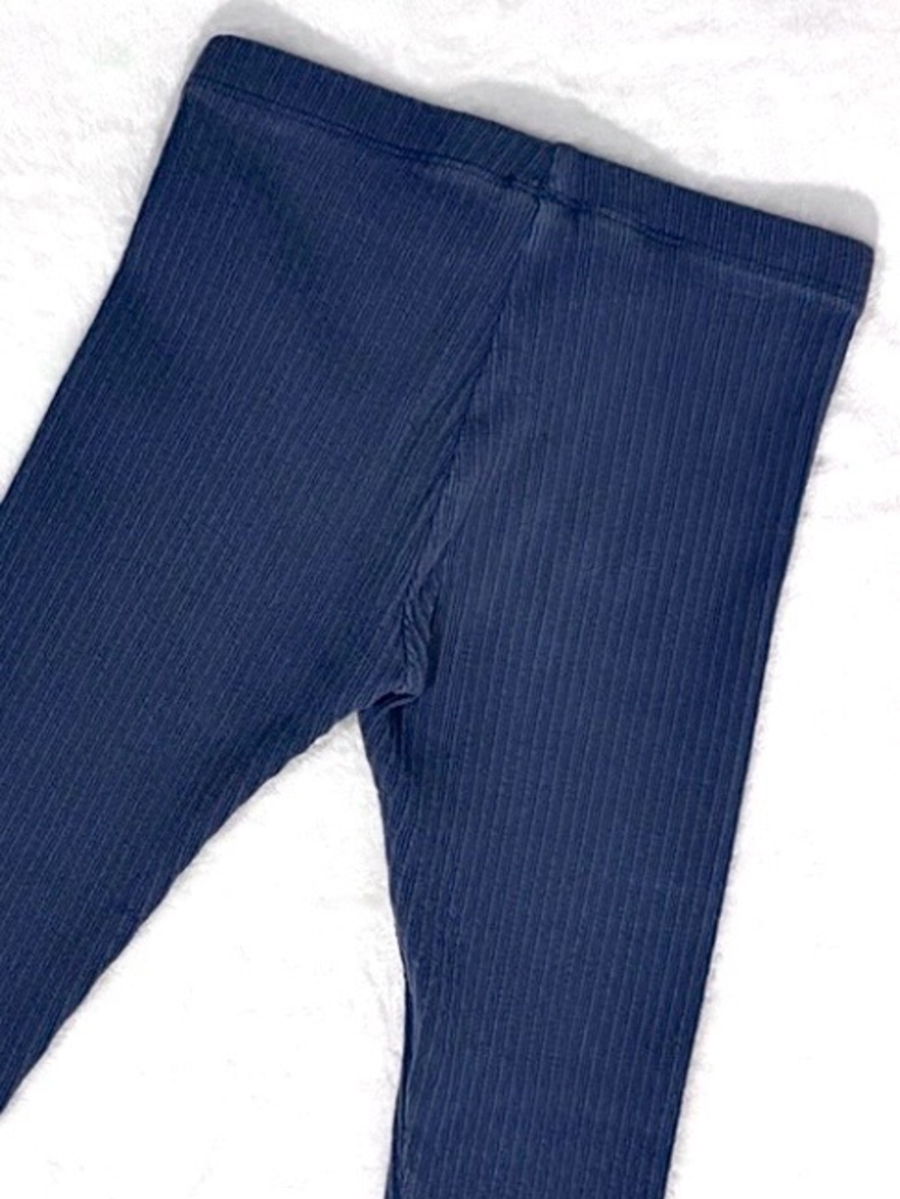Tea Collection Girls Muted Blue Ribbed Leggings • Size 5 • Like New - Picture 6 of 8